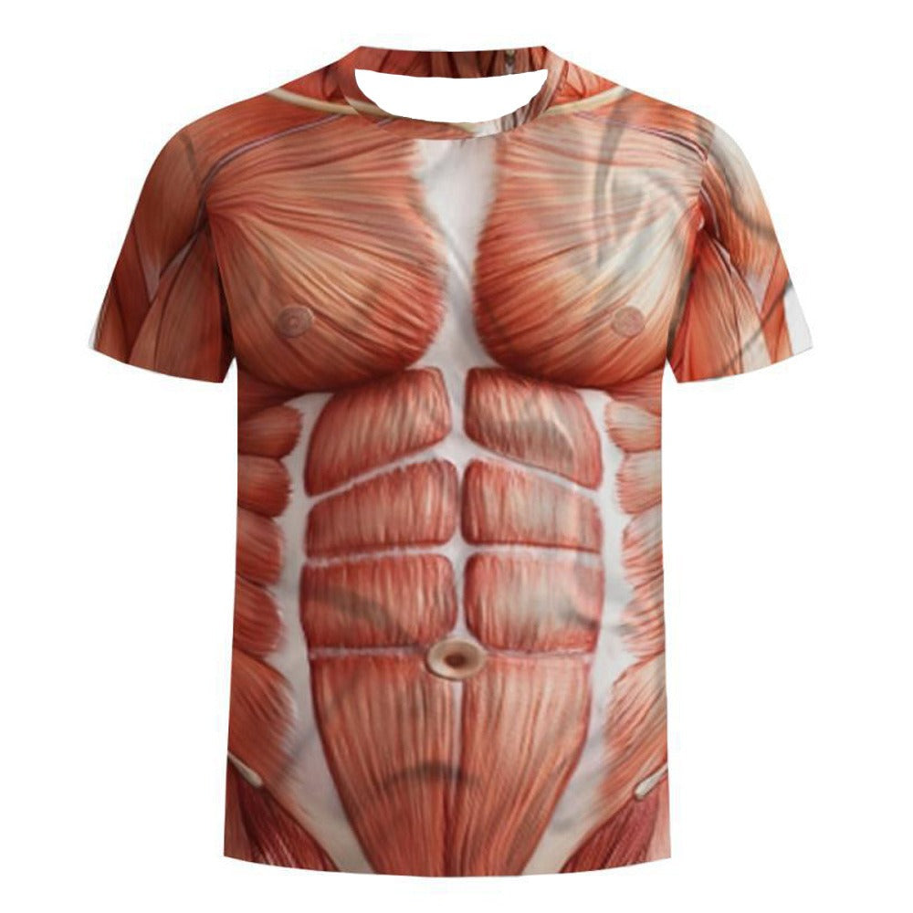 Funny Muscular Print T-shirt For Men Quick Dry Clothing