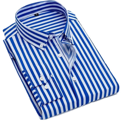 Men's Thin Striped Long-sleeve Shirt