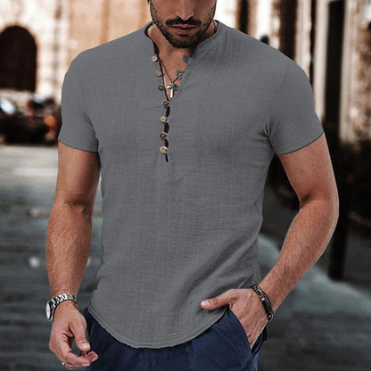 Cotton Linen Shirt Men Casual Clothes