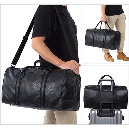 21 Men's Classic Leather Duffle Bag