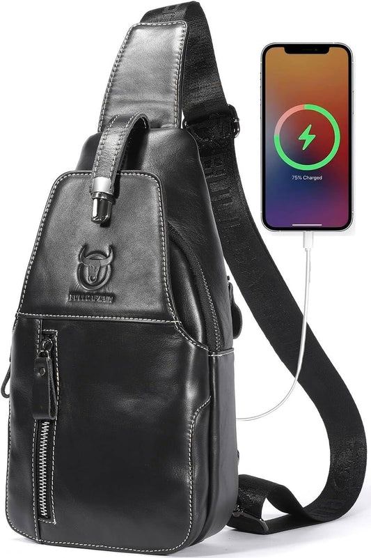 12 Men's Leather Crossbody Sling Bag