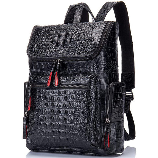 13 Men's Leather Crocodile Design Backpack