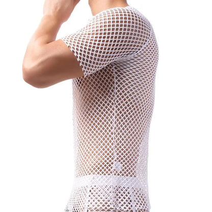 Men's Sexy Mesh See-Through T-Shirts | Short Sleeve O-neck Tees