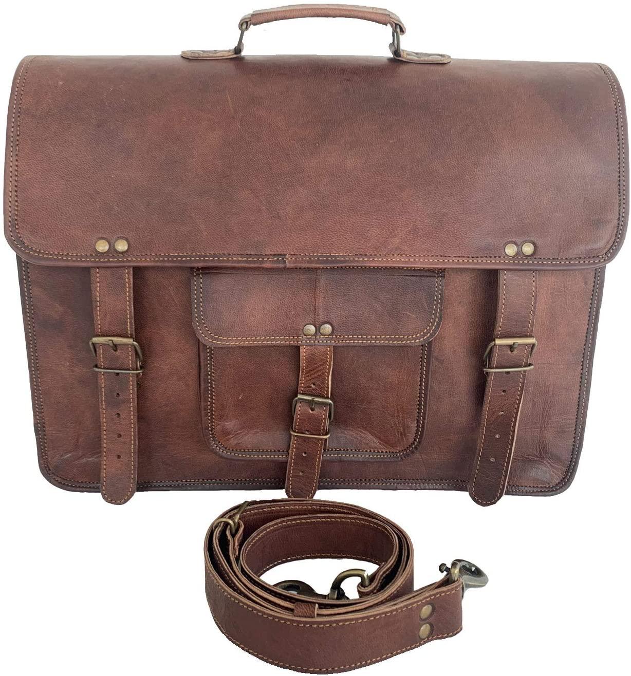 18 Men's Classic Leather Messenger Bag