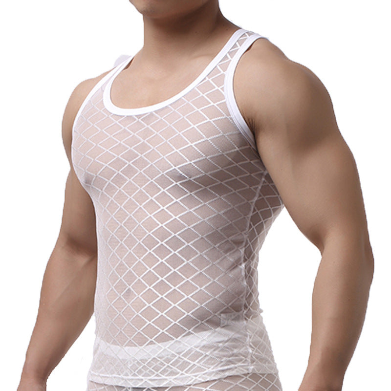 Men Sexy See Through Short Top Breathable Trousers