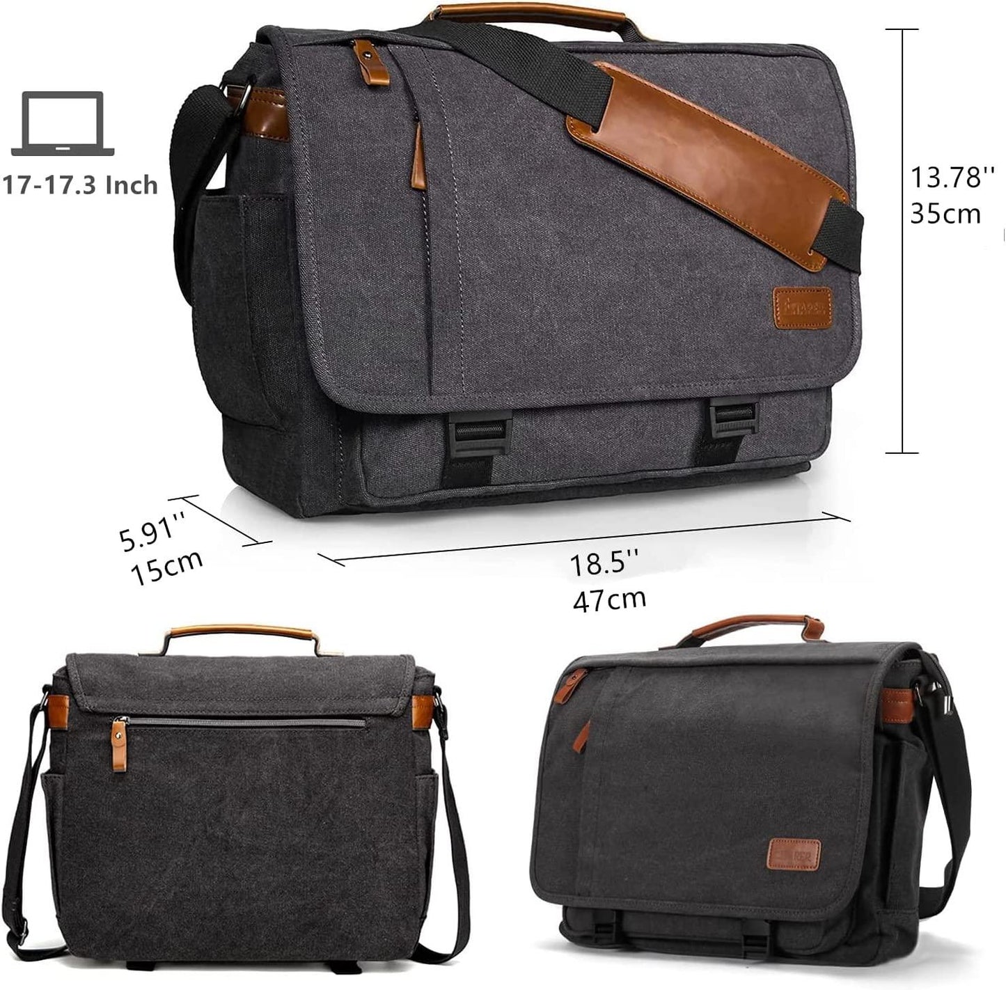 18.5 Canvas Laptop Messenger Bag