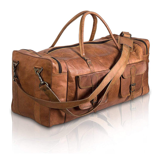 32 Men's Grain Leather Duffel Bags