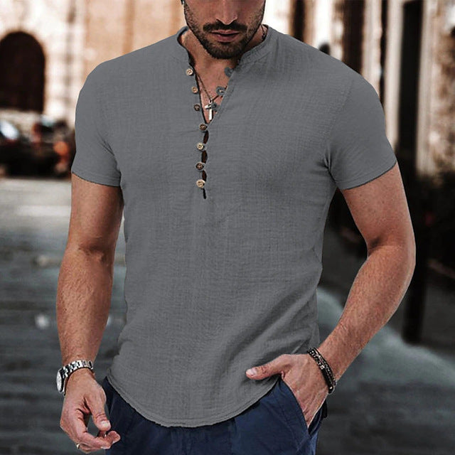 Cotton Linen Shirt Men Casual Clothes