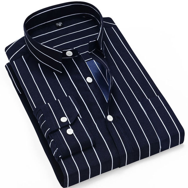 Men's Thin Striped Long-sleeve Shirt