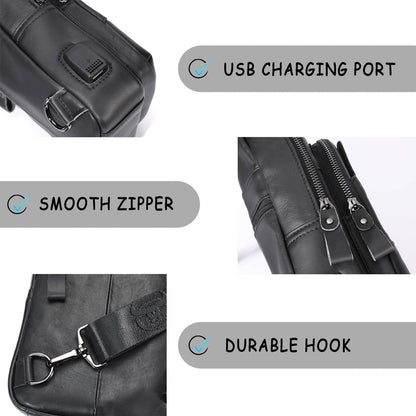 12 Men's Leather Crossbody Chest Bag