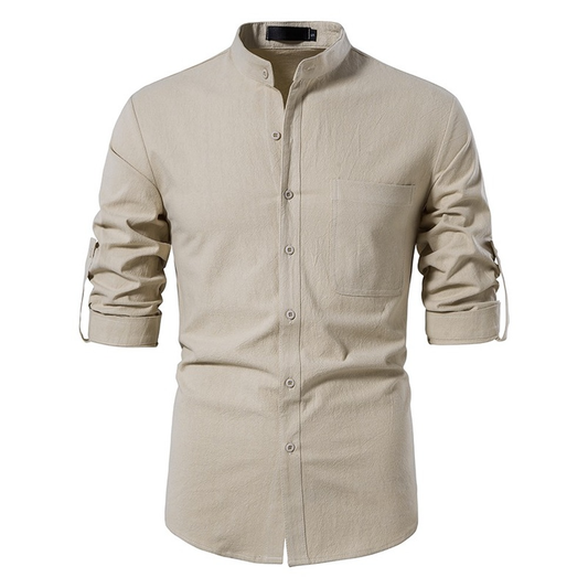 Men Casual Blouse Cotton Linen Shirt Loose Tops