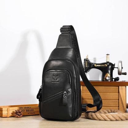 12 Men's Leather Crossbody Chest Bag