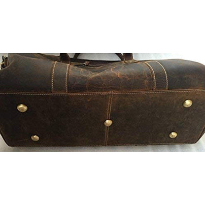 20 Men's Vintage Distressed Buffalo Leather Duffle Bag