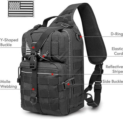 14 Men's 15L Tactical MOLLE Sling Bag