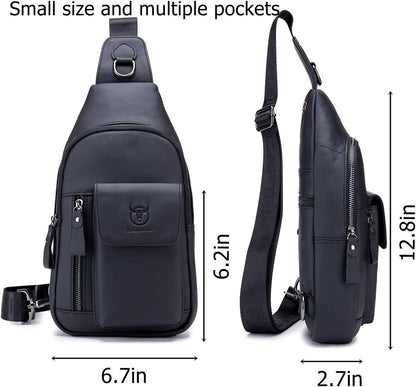 12 Men's Casual Leather Crossbody Sling Bag