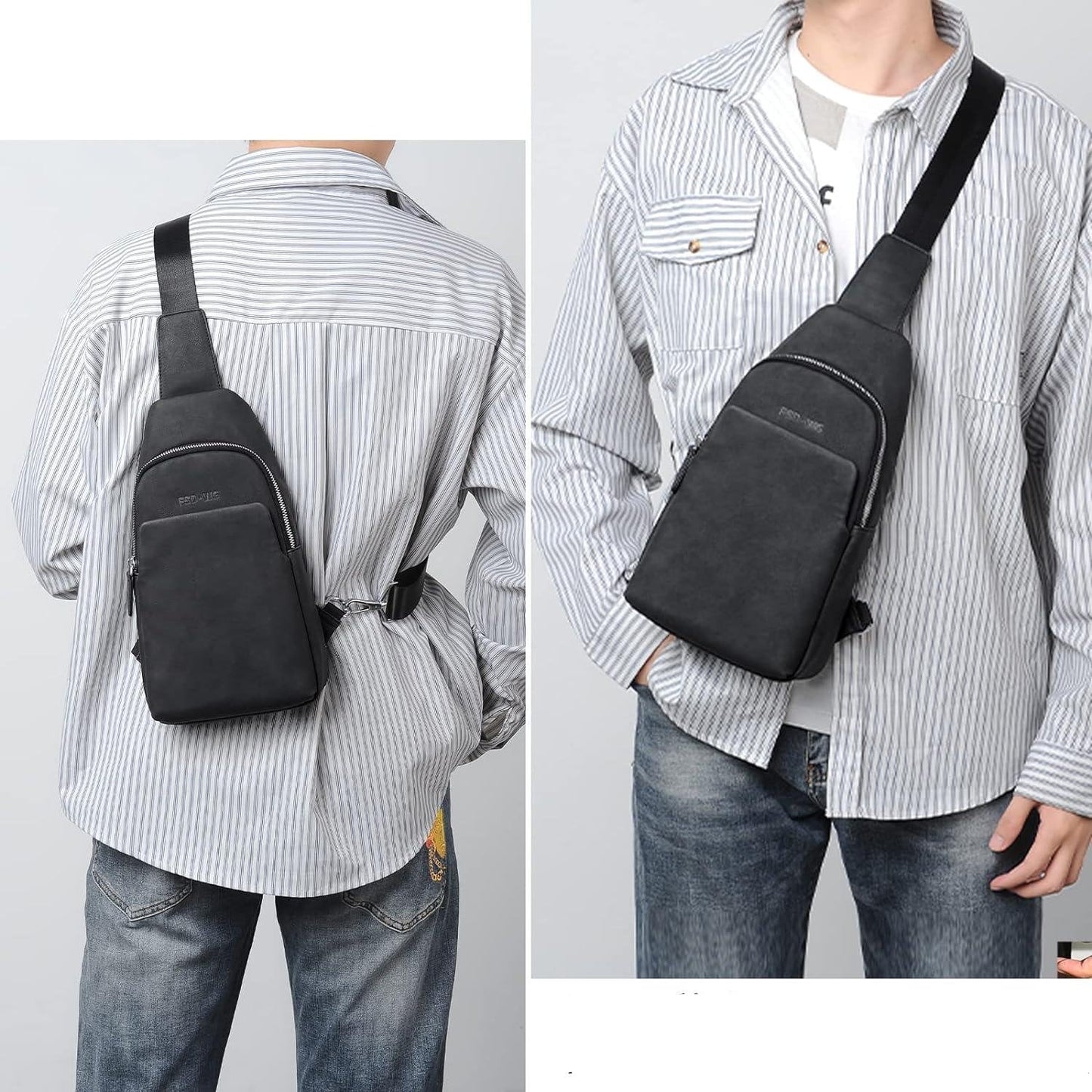 11 Men's Leather Crossbody Sling Bag