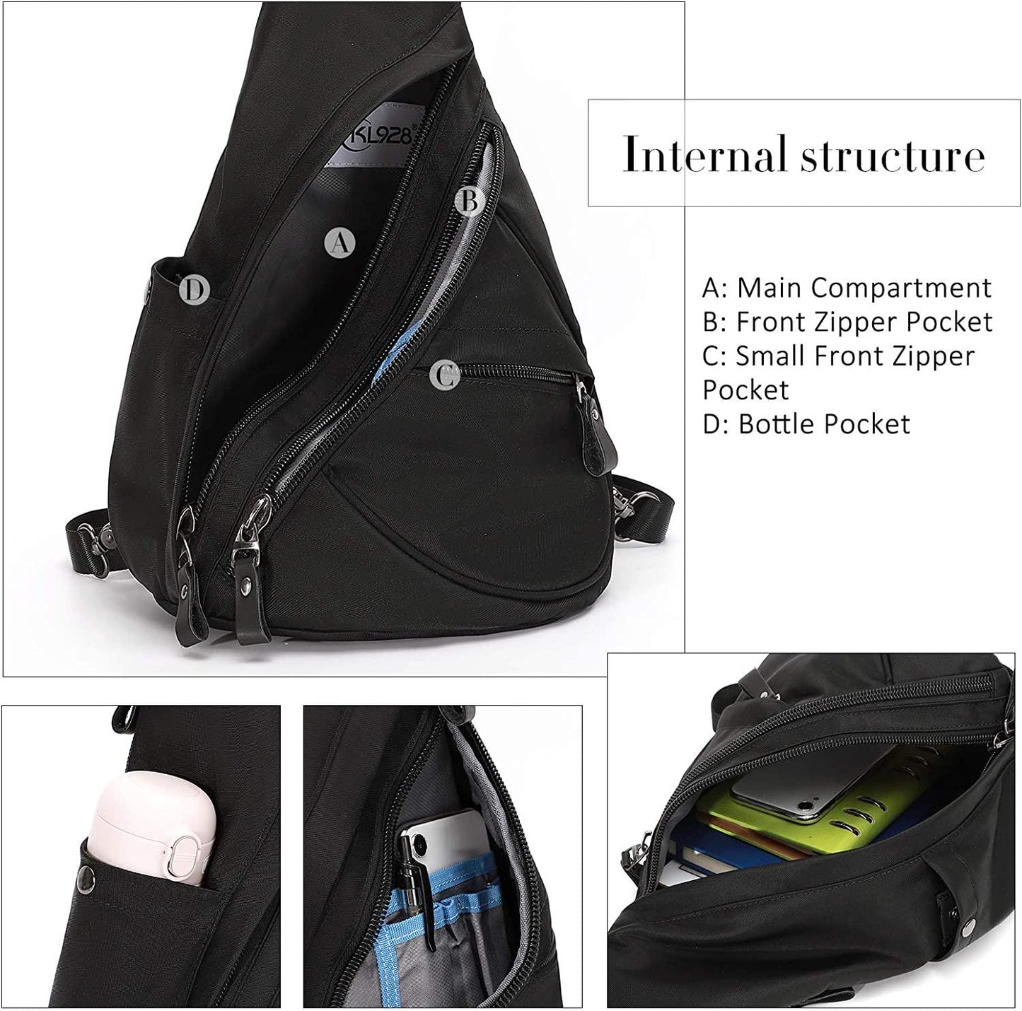 16 Hidden Anti-Theft Pocket Crossbody Sling Bag