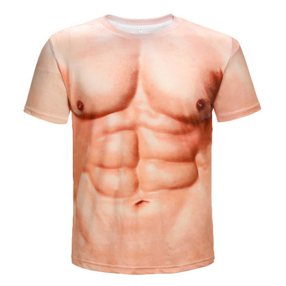 Funny Muscular Print T-shirt For Men Quick Dry Clothing