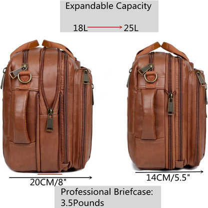 16 Leather Laptop Backpack Briefcase