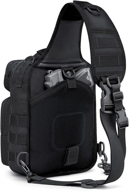 12 Compact Tactical MOLLE Sling Bag