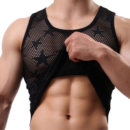 Men's star mesh breathable underwear vest