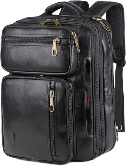 16 Leather Laptop Backpack Briefcase