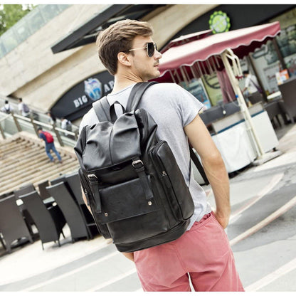 Men's 17 Leather Laptop Backpack