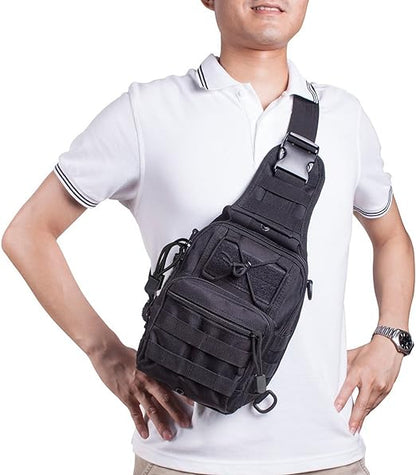 9 Men's MOLLE 4-Way Carrying Tactical Crossbody Sling Bag