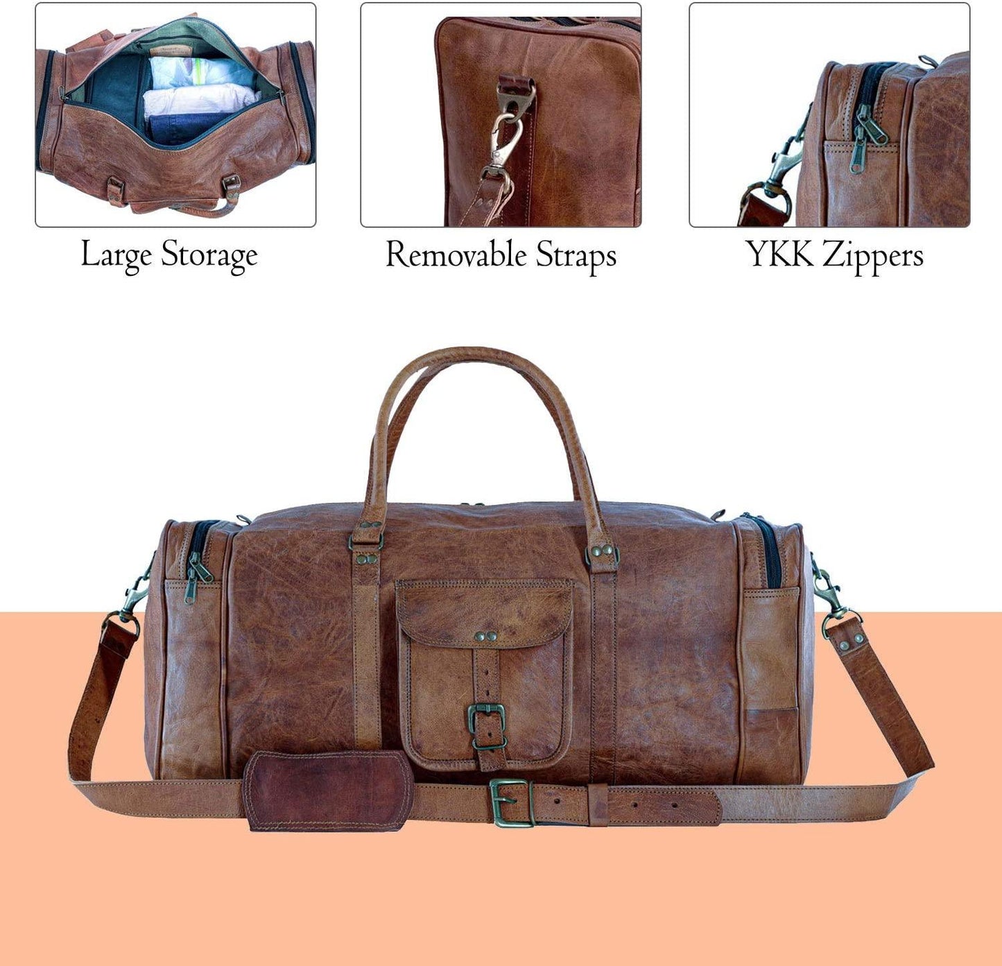 21 Full Grain Leather Duffel Bag