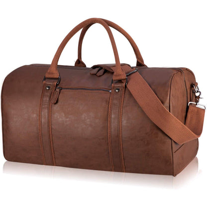 21 Men's Classic Leather Duffle Bag