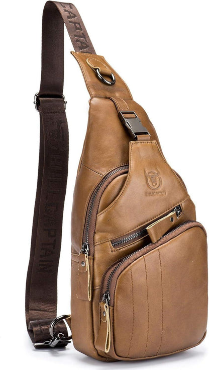 12 Men's Leather Crossbody Chest Bag