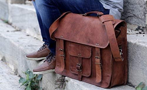 18 Men's Classic Leather Messenger Bag