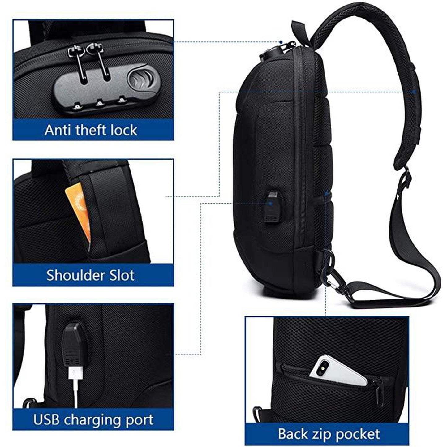 13 Men's Functional Anti-Theft Crossbody Sling Bag