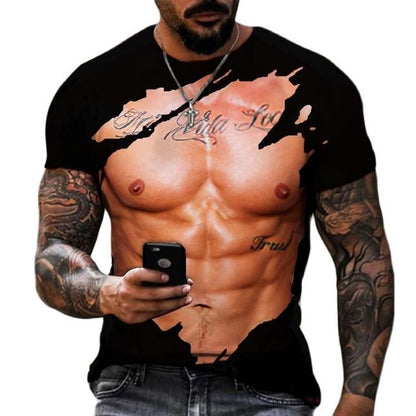 Funny Muscular Patterns 3D Printed Polyester T shirt