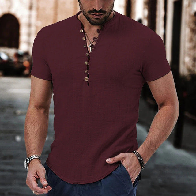 Cotton Linen Shirt Men Casual Clothes