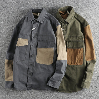 Men Vintage Jacket Casual Loose Shirt