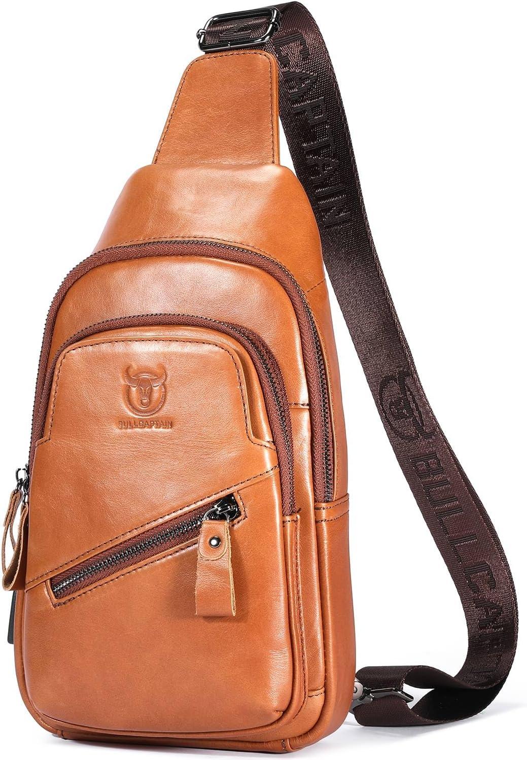 12 Men's Leather Crossbody Chest Bag