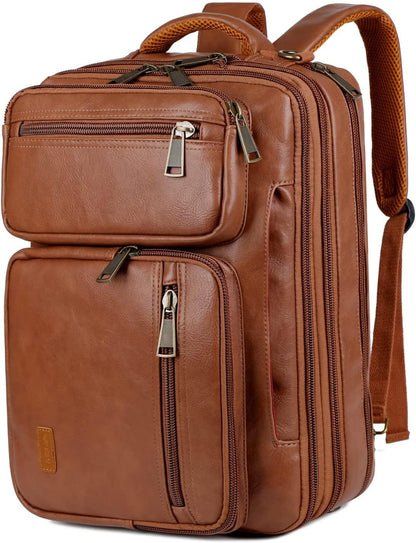 16 Leather Laptop Backpack Briefcase