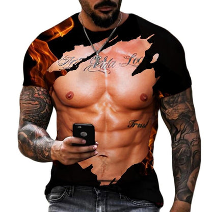 Funny Muscular Patterns 3D Printed Polyester T shirt