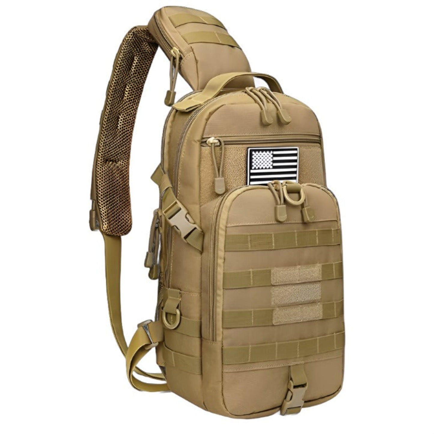 13 Men's MOLLE Tactical Crossbody Sling Backpack