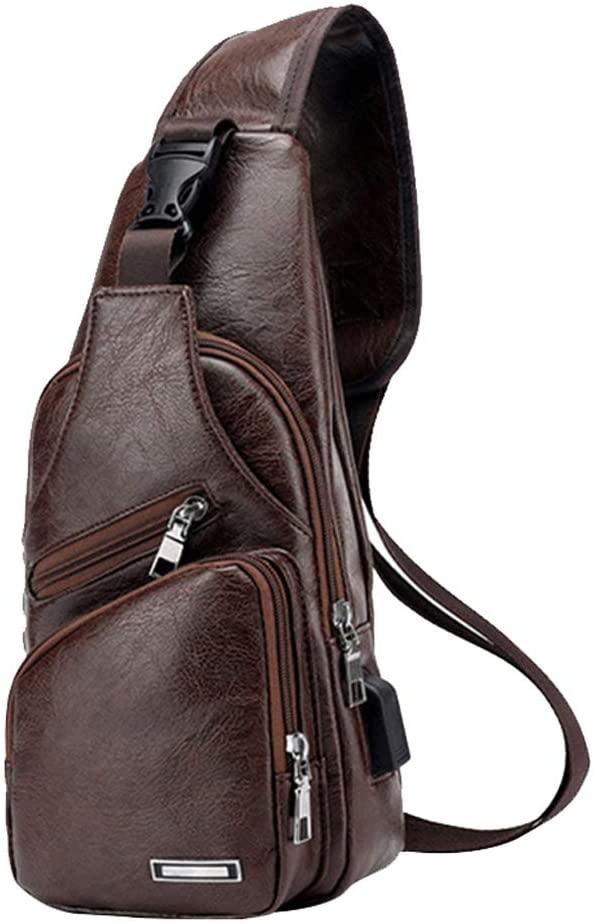 13 Men's Luxury Leather Crossbody Sling Bag