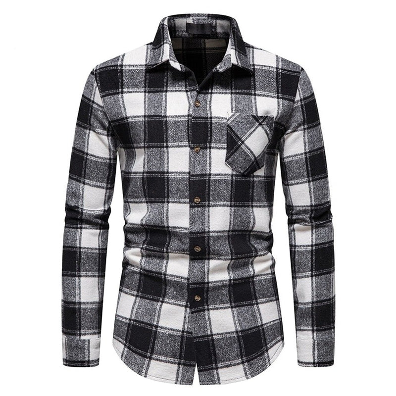 Trend Thick Warm Wool Flannel Casual Long Sleeve Shirt