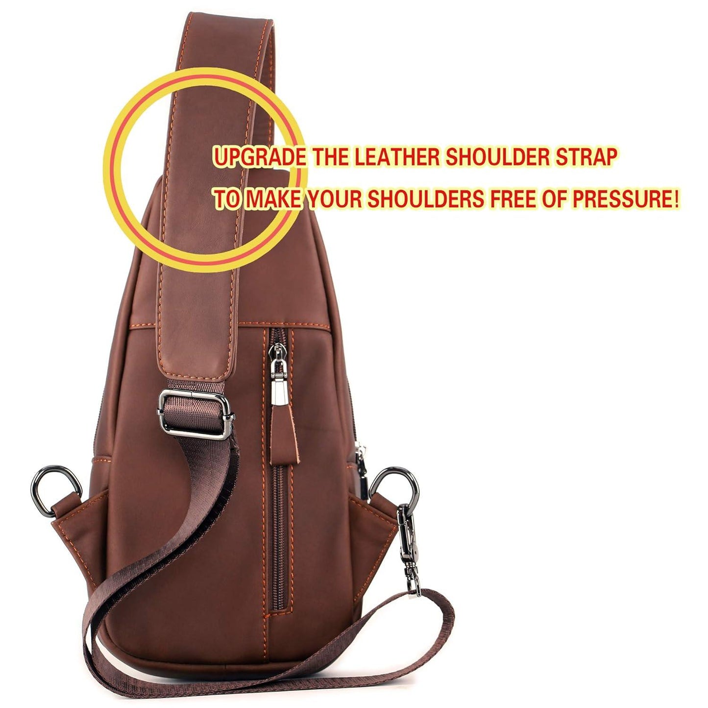 12 Men's Luxury Leather Chest Sling Bag