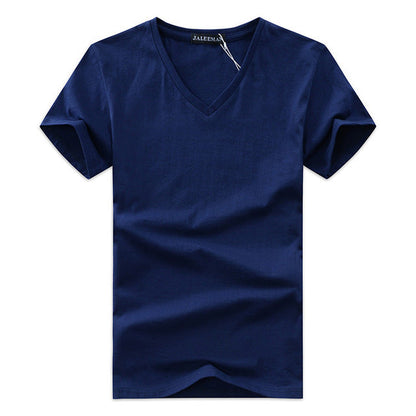 Plus Size Men T-Shirts Summer Casual V-Neck