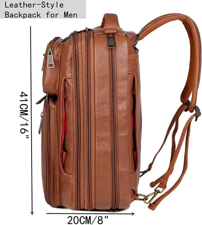 16 Leather Laptop Backpack Briefcase