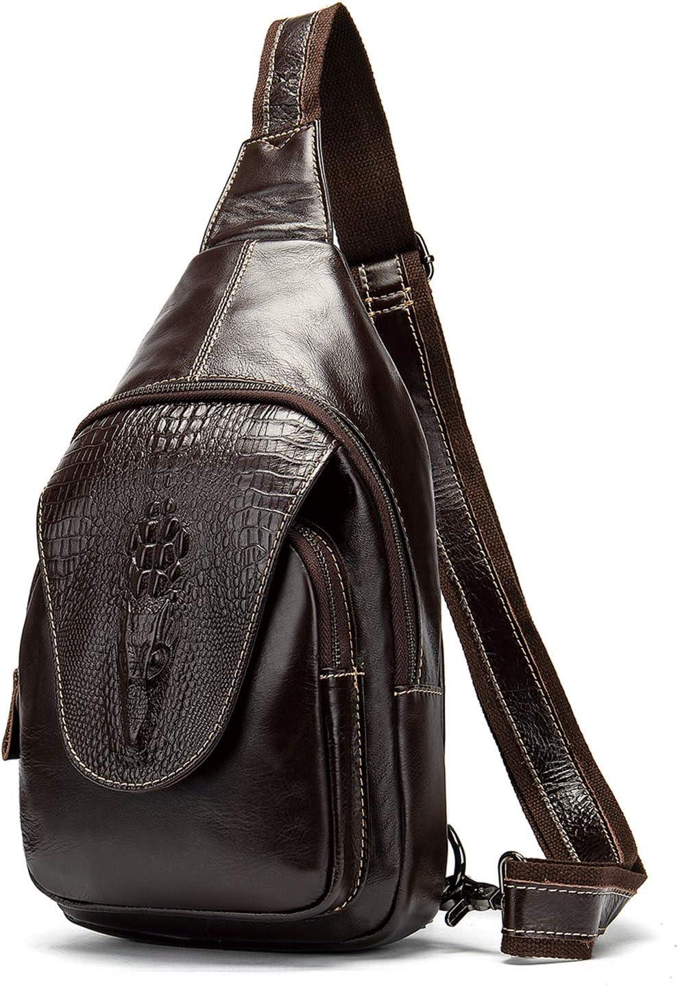 12 Leather Crocodile Embossed Sling Bag