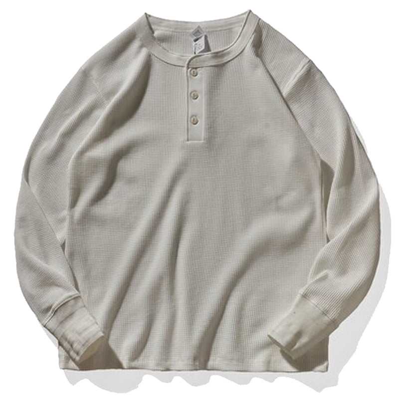 Waffle Knitted Henry Collar T-shirt