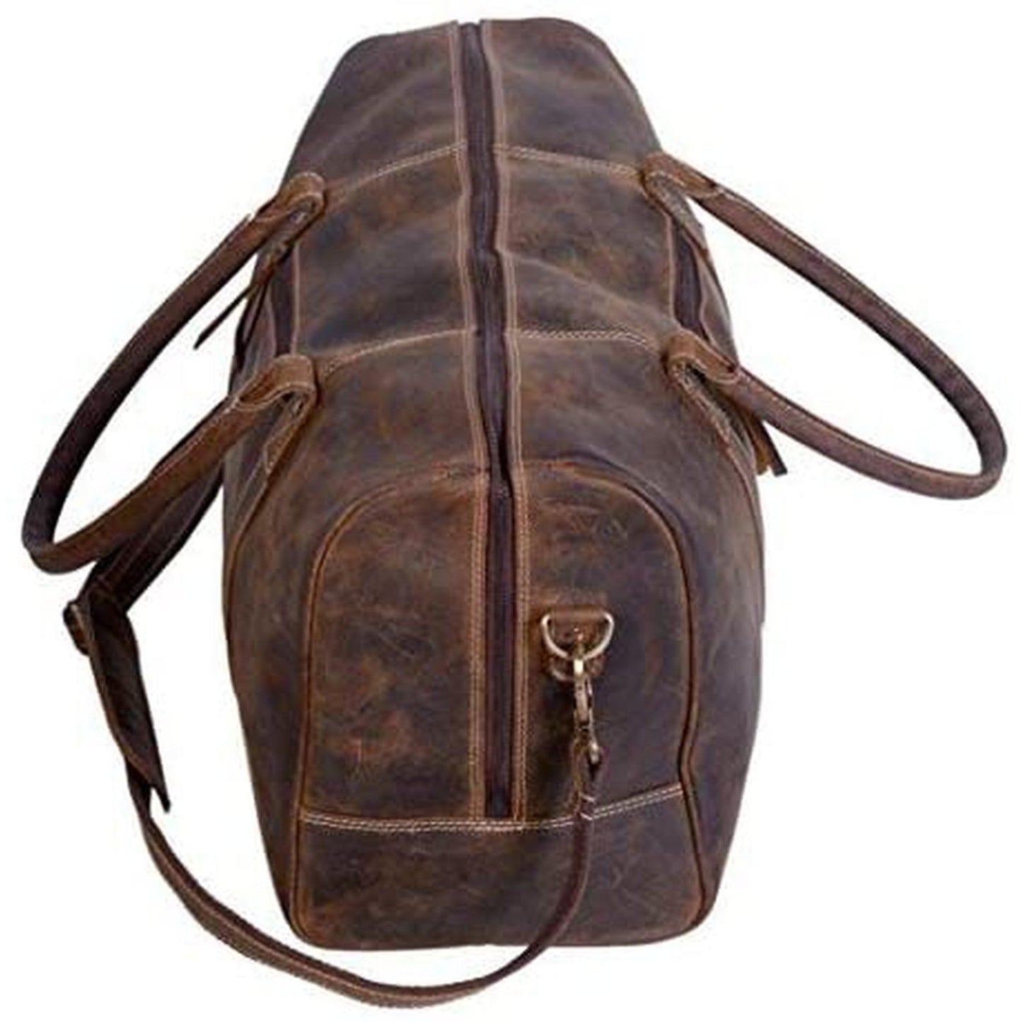 20 Men's Vintage Distressed Buffalo Leather Duffle Bag