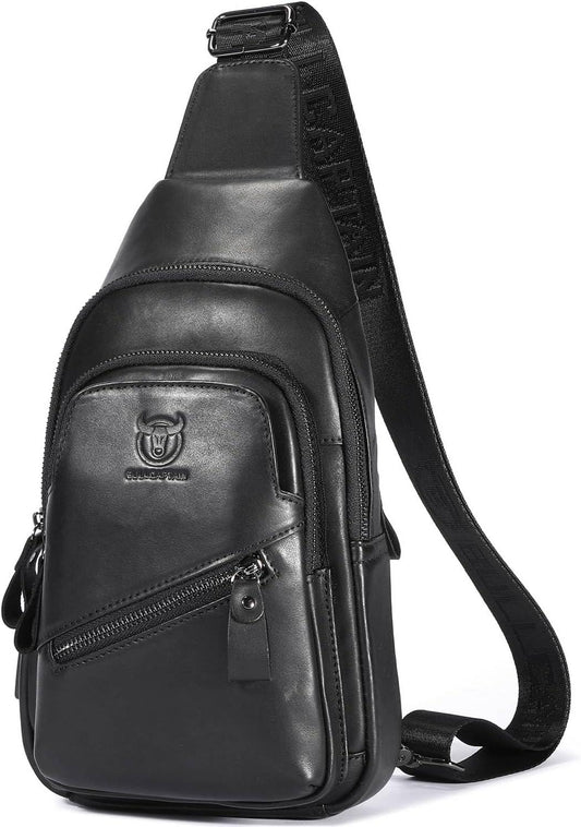 12 Men's Leather Crossbody Chest Bag