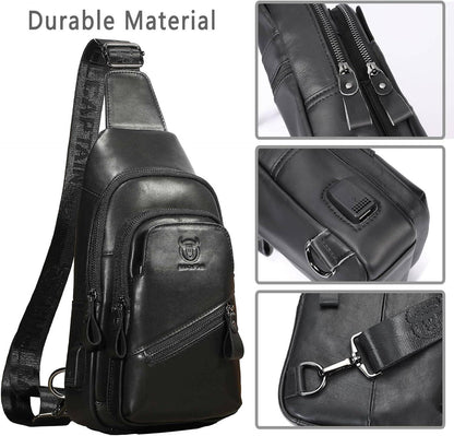 12 Men's Leather Crossbody Chest Bag